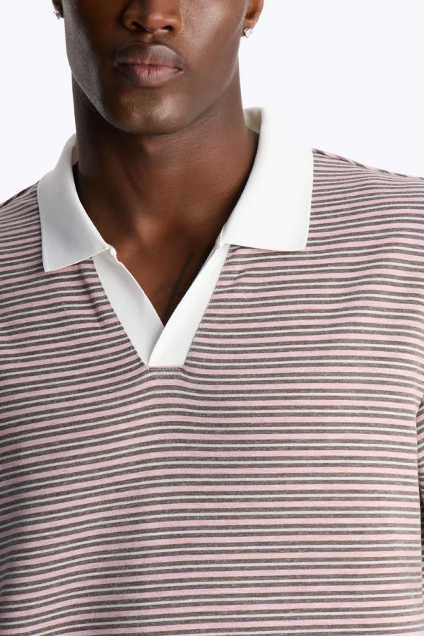 Stripe Johnny Collar Polo
