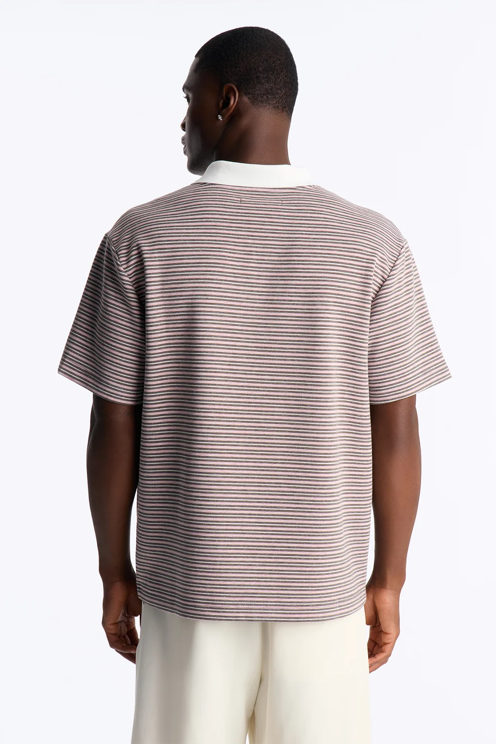 Stripe Johnny Collar Polo - Image 3