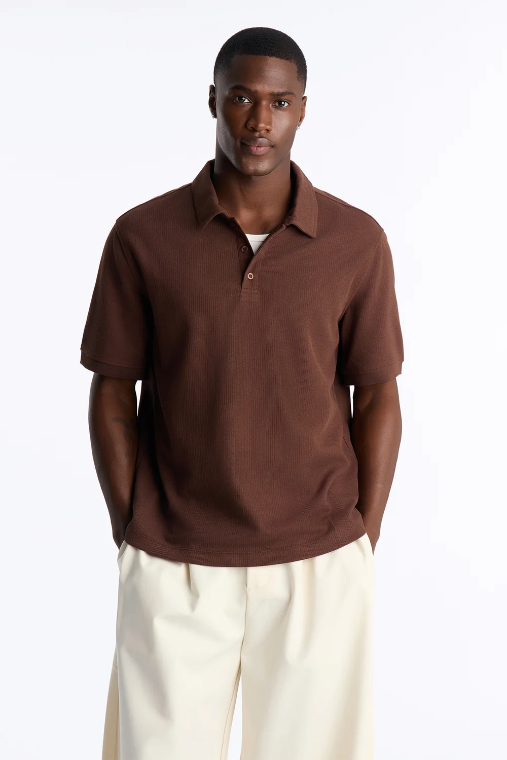 Classic Clean Finish Polo: M, Brown - Image 1