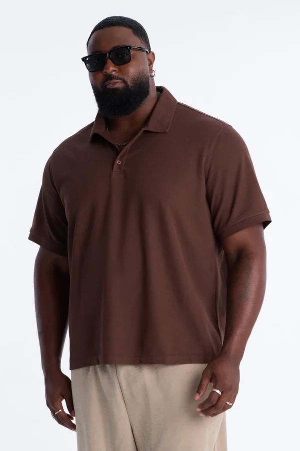 Classic Clean Finish Polo: M, Brown